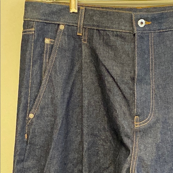 NWT & SOLD OUT Off-White '90s Logo Baggy Denim Jeans in Raw Blue Gold 36W x 36L - Picture 7 of 12